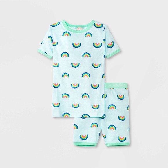 Kid's 2pc Rainbow Pajama Set - Size 10 - Picture 1 of 2